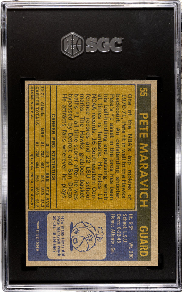 Pete Maravich 1971-72 Topps Card #55 (SGC 6.5)