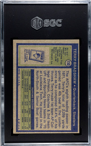 Terry Bradshaw 1972 Topps #150 SGC 4