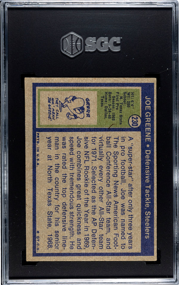 Joe Greene 1972 Topps #230 SGC 4