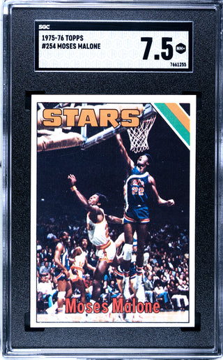 Moses Malone 1975-76 Topps Card #254 (SGC NM+ 7.5)