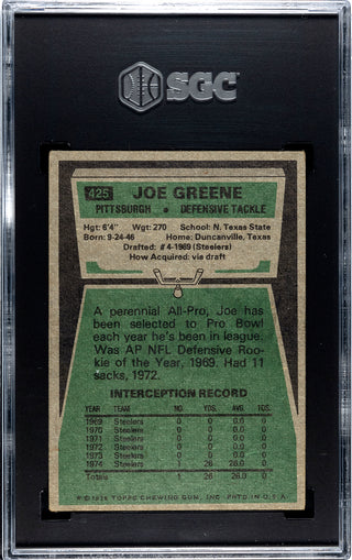 Joe Greene 1975 Topps #425 SGC 3