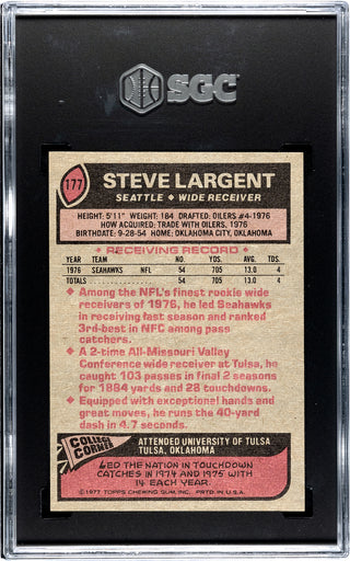 Steve Largent 1977 Topps Card #177 SGC 9