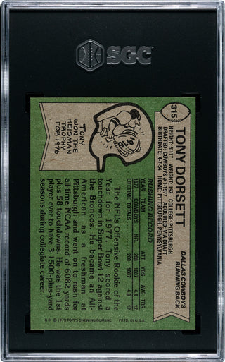 Tony Dorsett 1978 Topps Card #315 (SGC NM 7)