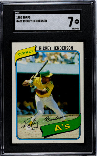 Rickey Henderson 1980 Topps Card #482 SGC 7