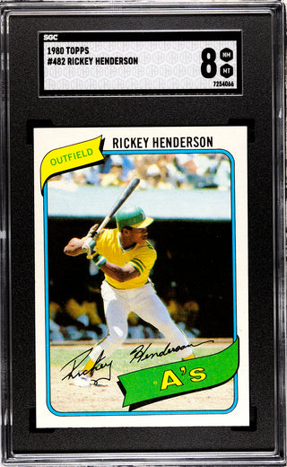 Rickey Henderson 1980 Topps Card #482 SGC 8