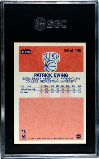 Patrick Ewing 1986 Fleer #32 SGC 8
