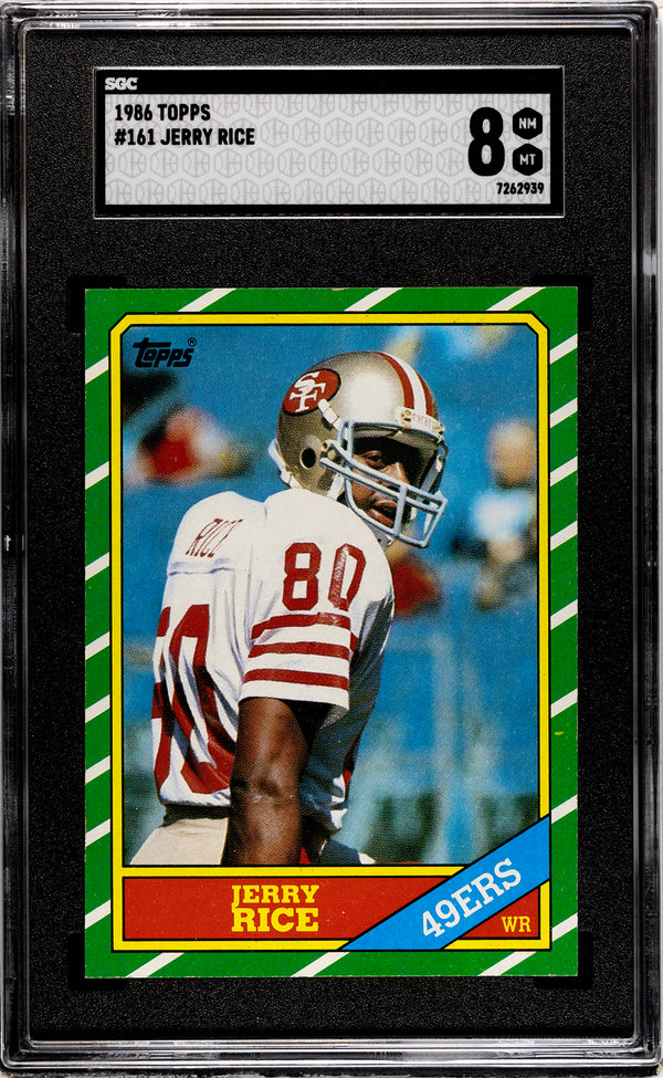 Jerry Rice 1986 Topps Rookie Card #161 (SGC 8)