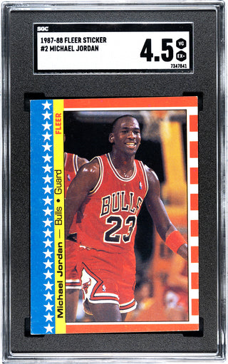 Michael Jordan 1987-88 Fleer Sticker Card #2 SGC 4.5