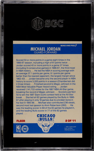 Michael Jordan 1987-88 Fleer Sticker Card #2 (SGC 6.5)
