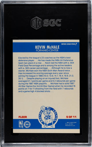 Kevin McHale 1987-88 Fleer Stickers #5 SGC 6