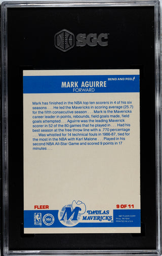 Mark Aguirre 1987-88 Fleer Sticker #9 SGC 6.5
