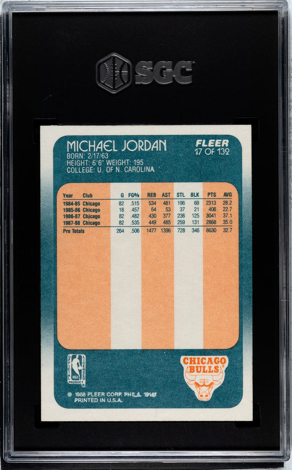 Michael Jordan 1988-89 Fleer #17 SGC 9