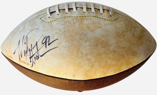 Michael Strahan Autographed New York Giants Logo Football (JSA)