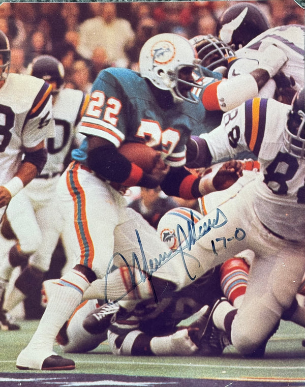 Mercury Morris Autographed Dolphins 8x10 Football Photo