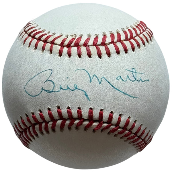 Billy Martin Autographed Official American League Baseball (JSA)