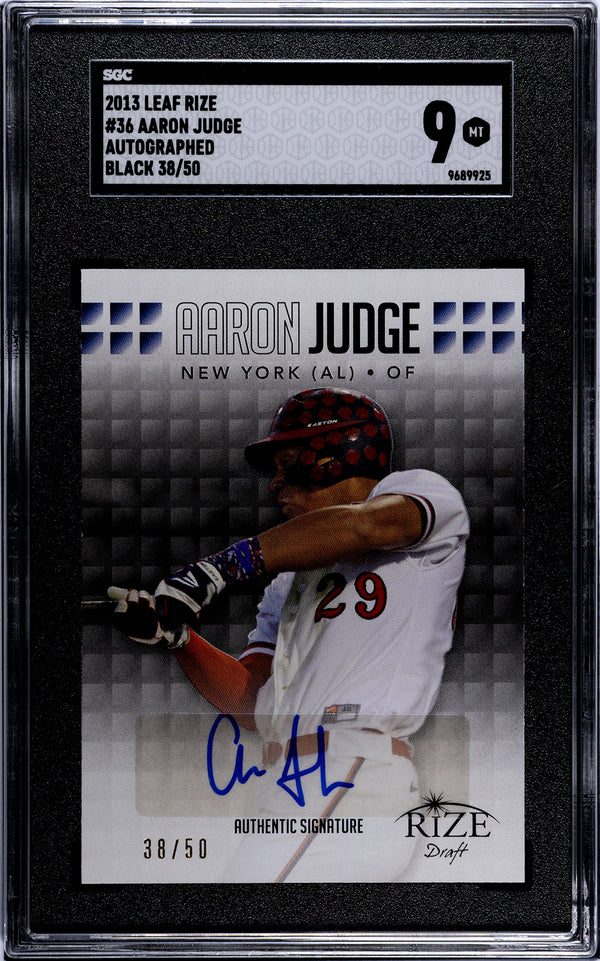 Aaron Judge 2013 Leaf Rize Autographed Black #36 SGC 9