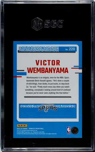 Victor Wembanyama 2023-24 Panini Donruss Rated Rookie #220 SGC 9