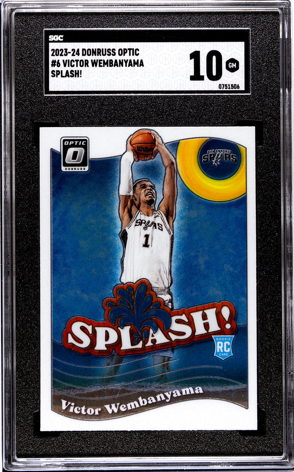 Victor Wembanyama 2023-24 Donruss Optic #6 Splash SGC 10 Card