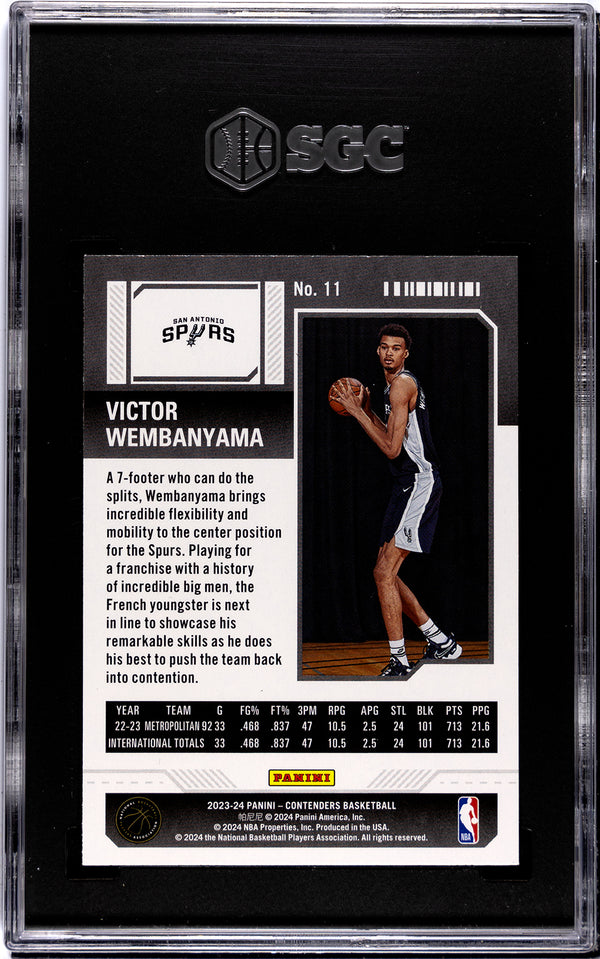 Victor Wembanyama 2023-24 Panini Contenders Retail SGC 9 Card