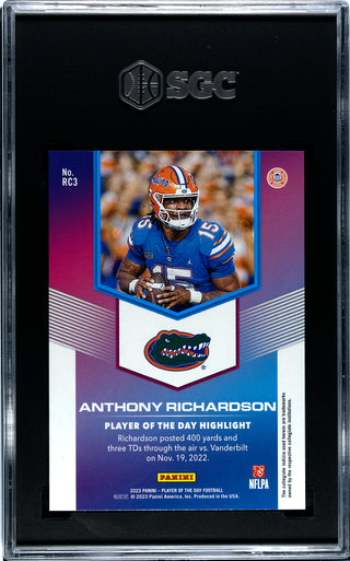 Anthony Richardson 2023 Panini Player of the Day Gold /10 #RC3 SGC 9.5