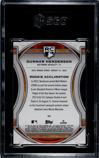 Gunnar Henderson 2023 Topps Tribute Rookie Card #99 SGC 8.5