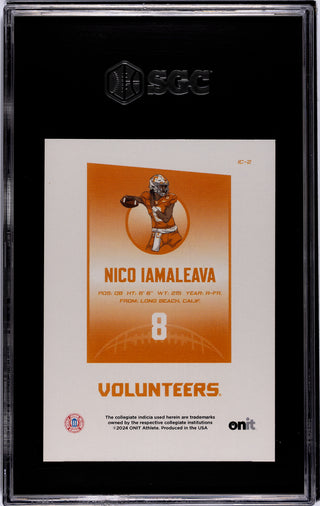 Nico Iamaleava 2024 ONIT Tennessee Icon Parallel Foil SGC 9 Card