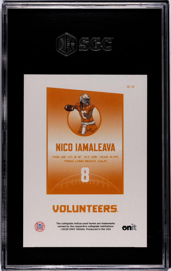 Nico Iamaleava 2024 ONIT Tennessee Icon Parallel Foil SGC 9 Card