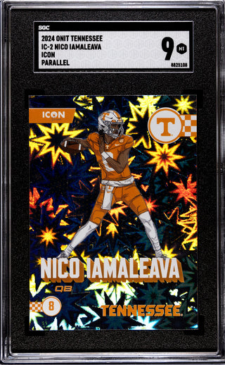 Nico Iamaleava 2024 ONIT Tennessee Icon Parallel Foil SGC 9 Card