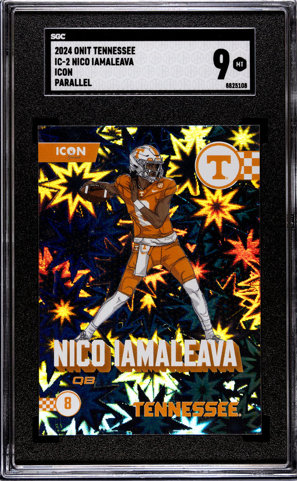 Nico Iamaleava 2024 ONIT Tennessee Icon Parallel Foil SGC 9 Card