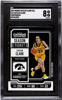 Caitlin Clark 2024 Panini Clark Collection #CC2 Contenders Metalized SGC 8
