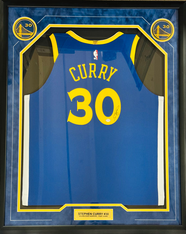 Stephen Curry Signed Golden State Warriors Nike Connect Authentic Jersey Framed (PSA)