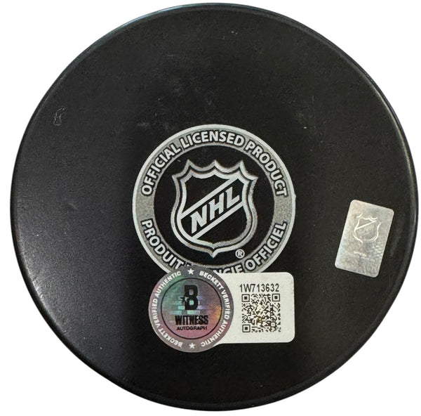 Carter Verhaeghe Autographed Official Panthers Puck (Beckett Witness)