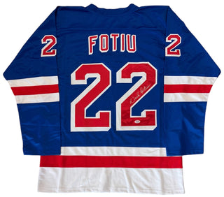 Nick Fotiu Autographed New York Rangers Custom Jersey (PSA)