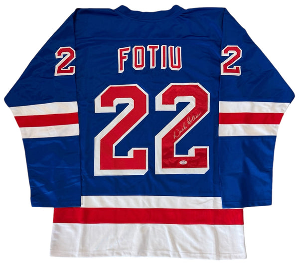 Nick Fotiu Autographed New York Rangers Custom Jersey (PSA)