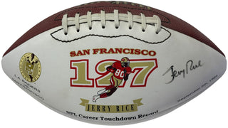 Jerry Rice Autographed Wilson White Panel Football
