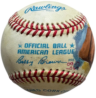 Ted Williams Unsigned Hand Painted Official Baseball