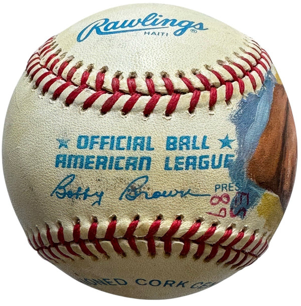 Ted Williams Unsigned Hand Painted Official Baseball
