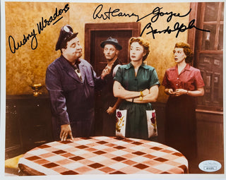 Audrey Meadows Art Carney & Joyce Randolph Signed 8x10 Photo The Honeymooners (JSA)