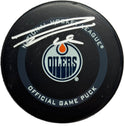 Leon Draisaitl Edmonton Oilers Authentic Autographed Official Game Puck (Fanatics)
