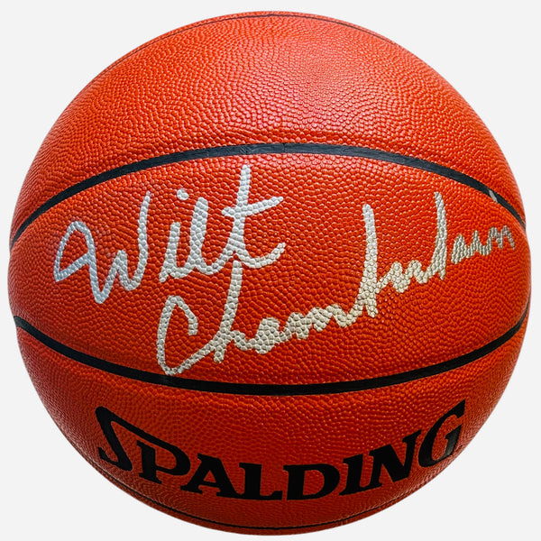 Wilt Chamberlain Autographed Spalding Indoor/Outdoor Basketball (JSA Autograde 10)