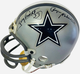 Roger Staubach & Tony Dorsett Dallas Cowboys Autographed Mini Helmet (UDA)