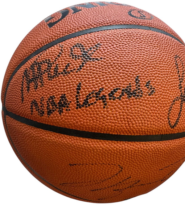 Magic Michael & Larry Signed Spalding Official Leather Game Basketball (PSA & UDA)