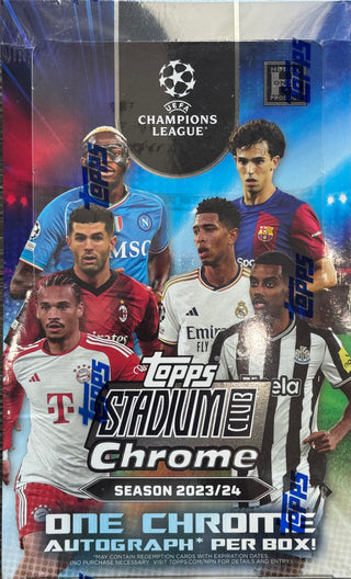 2023-24 Topps Stadium Club Chrome Soccer UEFA Champions League Hobby Box