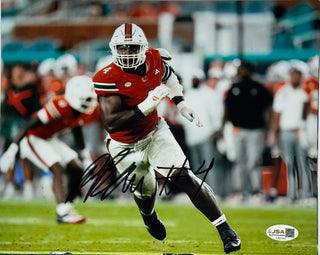Rueben Bain Jr Autographed Miami Hurricanes 8x10 Photo (JSA)