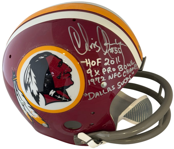 Chris Hanburger Autographed Washington 2 Bar Helmet (JSA)