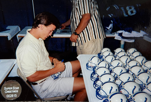 Peyton Manning Indianapolis Colts Autographed Mini Helmet (Super Star Greeting)