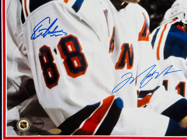 Mark Messier & Eric Lindros Autographed 16x20 Rangers Framed Hockey Photo (Steiner)