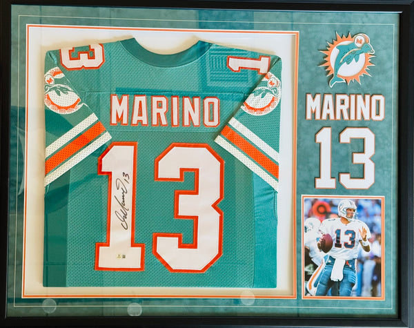 Dan Marino Autographed Framed Dolphins Authentic Wilson Jersey (Beckett)