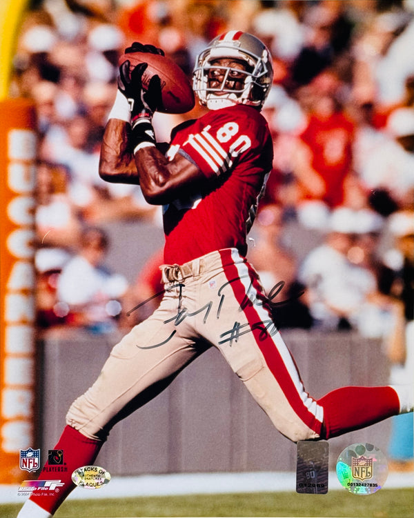 Jerry Rice Autographed 49ers 8x10 Football Photo (Rice Hologram)