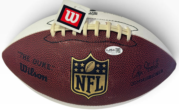 Ed Reed Autographed Wilson White Panel NFL Football (JSA)